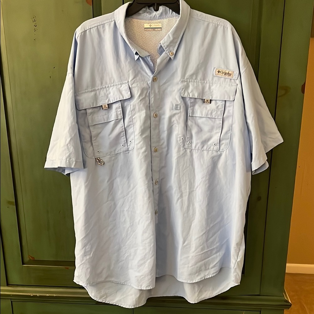 Columbia Blue Casual Button Down Shirt